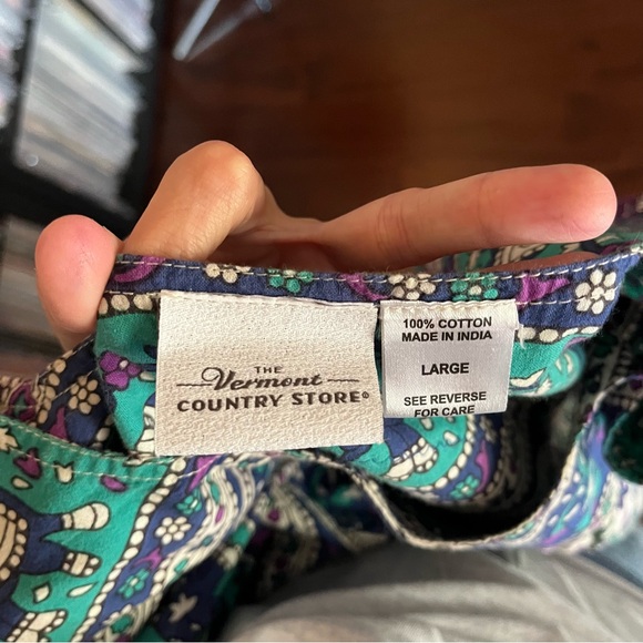 Vermont donuts stealie phish upcycled cotton L hippie 90s mandala SYF 🩵⭕️💜♻️ - Picture 10 of 10